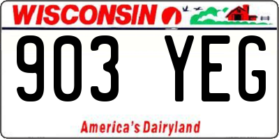 WI license plate 903YEG
