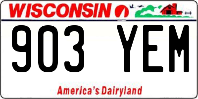 WI license plate 903YEM