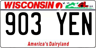 WI license plate 903YEN