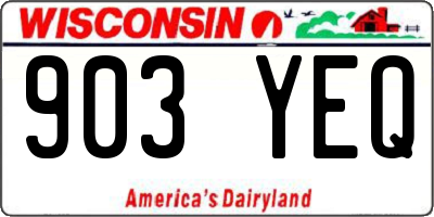 WI license plate 903YEQ