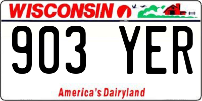 WI license plate 903YER