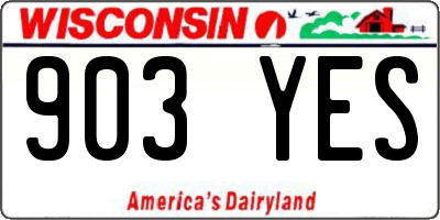 WI license plate 903YES