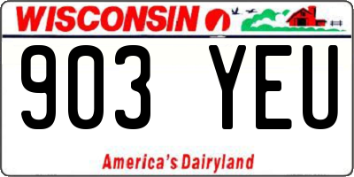 WI license plate 903YEU