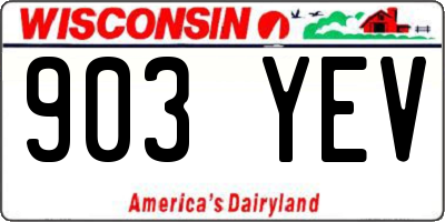 WI license plate 903YEV