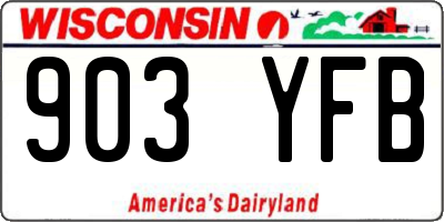 WI license plate 903YFB