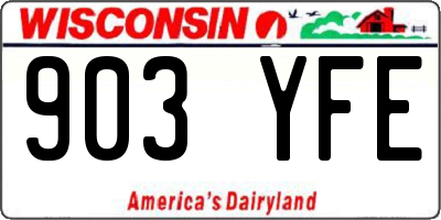 WI license plate 903YFE