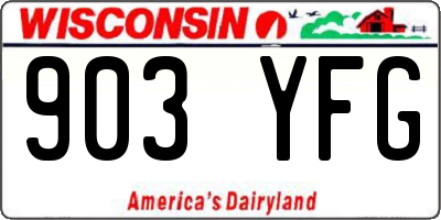 WI license plate 903YFG