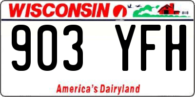 WI license plate 903YFH