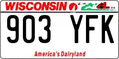 WI license plate 903YFK