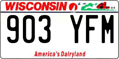 WI license plate 903YFM