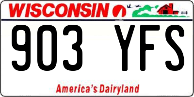 WI license plate 903YFS