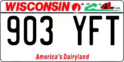 WI license plate 903YFT