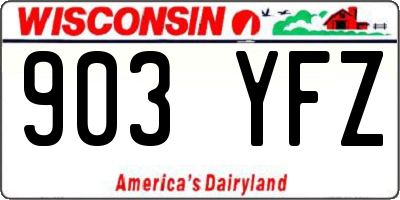 WI license plate 903YFZ