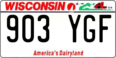 WI license plate 903YGF