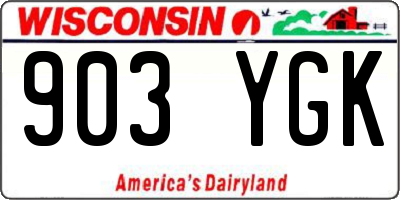 WI license plate 903YGK