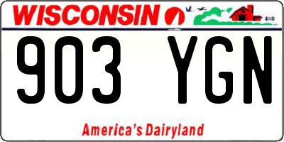 WI license plate 903YGN