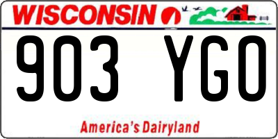 WI license plate 903YGO