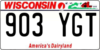 WI license plate 903YGT