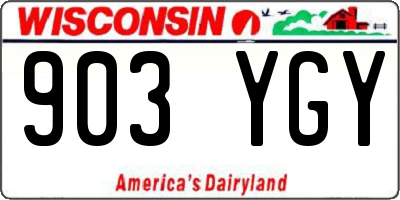 WI license plate 903YGY