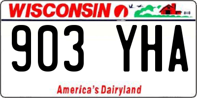 WI license plate 903YHA