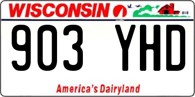 WI license plate 903YHD