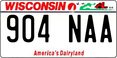 WI license plate 904NAA