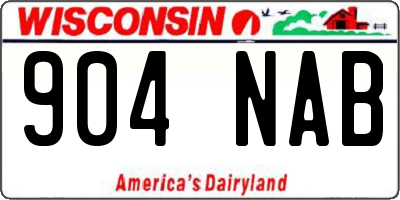 WI license plate 904NAB