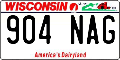 WI license plate 904NAG