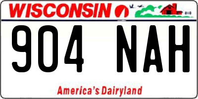 WI license plate 904NAH