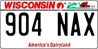 WI license plate 904NAX