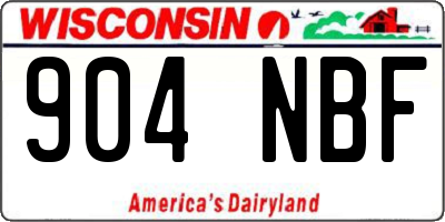 WI license plate 904NBF