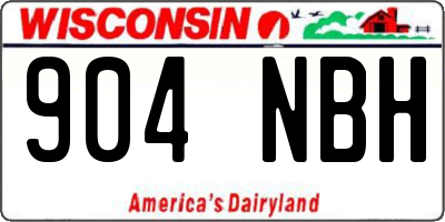WI license plate 904NBH