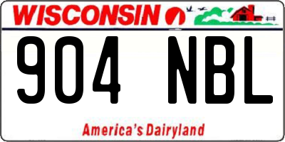 WI license plate 904NBL