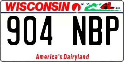 WI license plate 904NBP