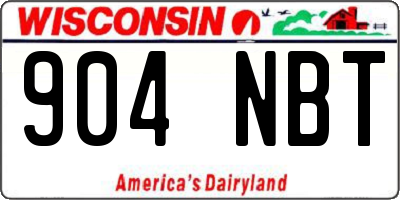 WI license plate 904NBT