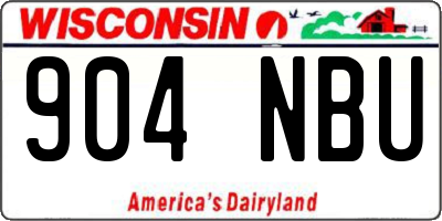WI license plate 904NBU