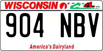 WI license plate 904NBV