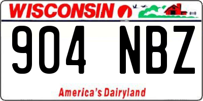 WI license plate 904NBZ