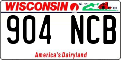 WI license plate 904NCB