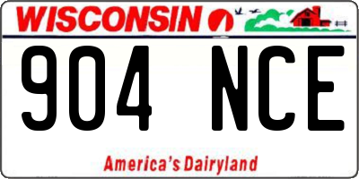 WI license plate 904NCE