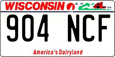 WI license plate 904NCF