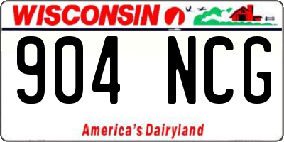 WI license plate 904NCG