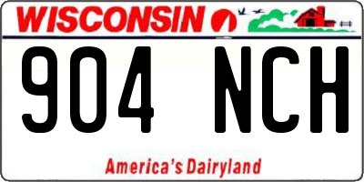 WI license plate 904NCH