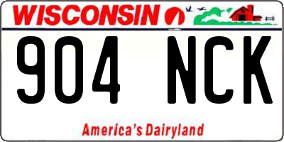 WI license plate 904NCK