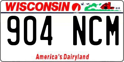 WI license plate 904NCM