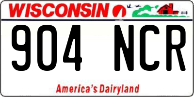 WI license plate 904NCR