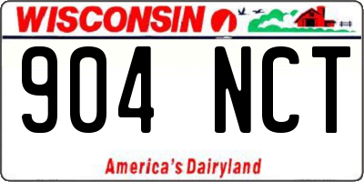WI license plate 904NCT