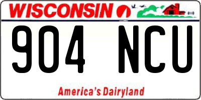 WI license plate 904NCU