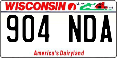 WI license plate 904NDA