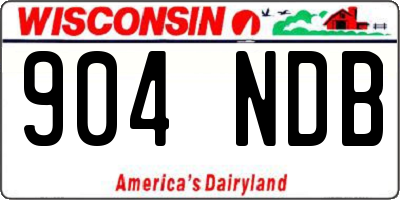 WI license plate 904NDB